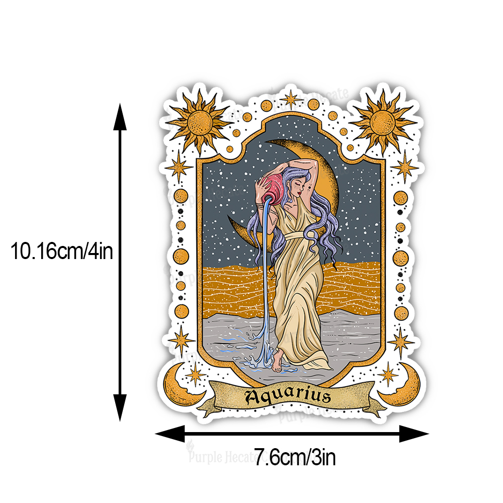 Purplehecate Aquarius Zodiac Sticker