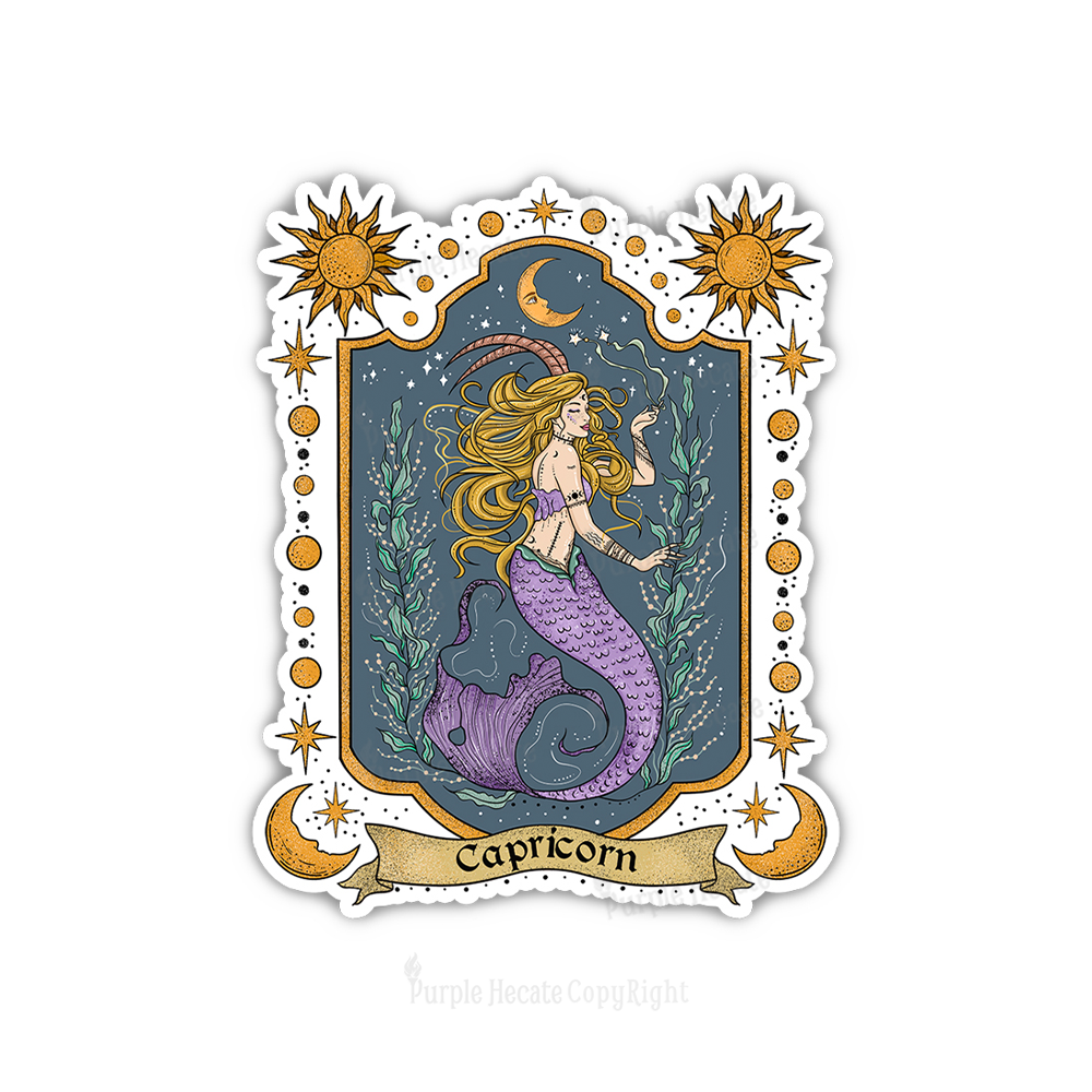 Purplehecate Capricorn Zodiac Sticker