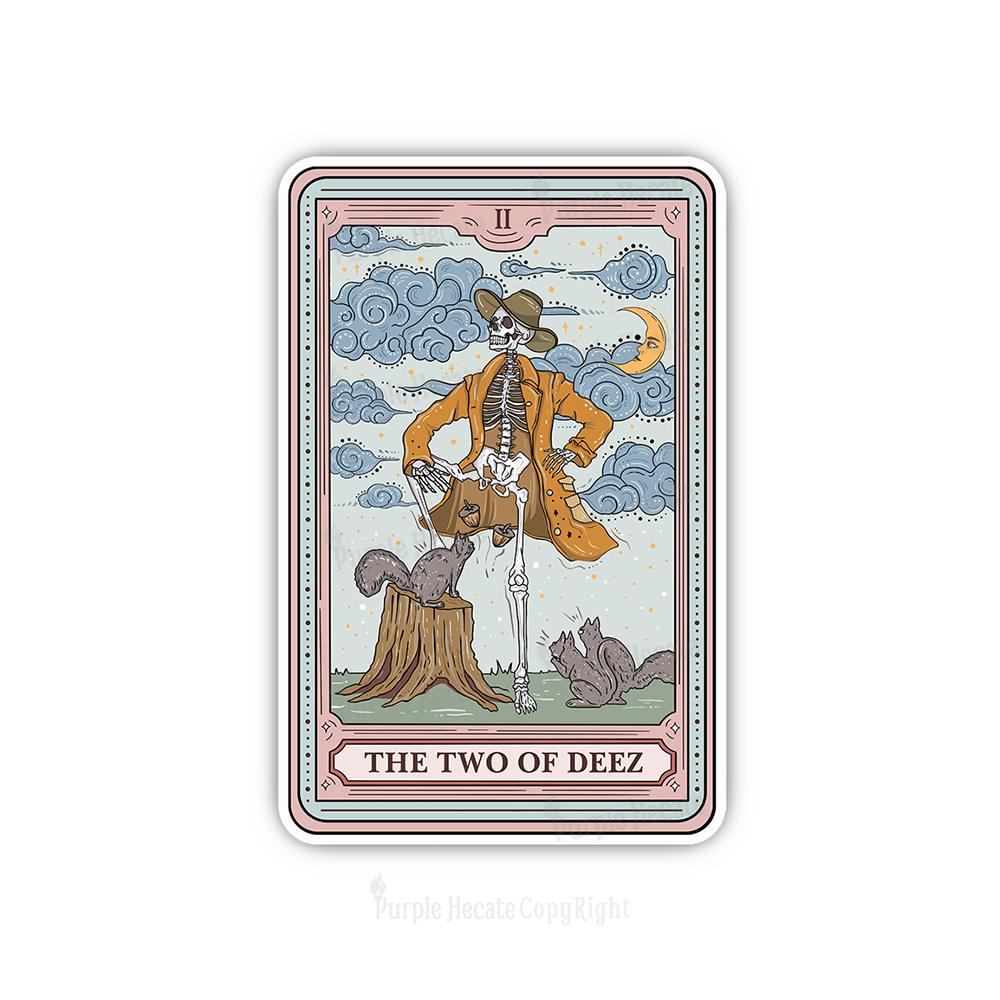 Purplehecate The Two Of Deez Tarot Sticker