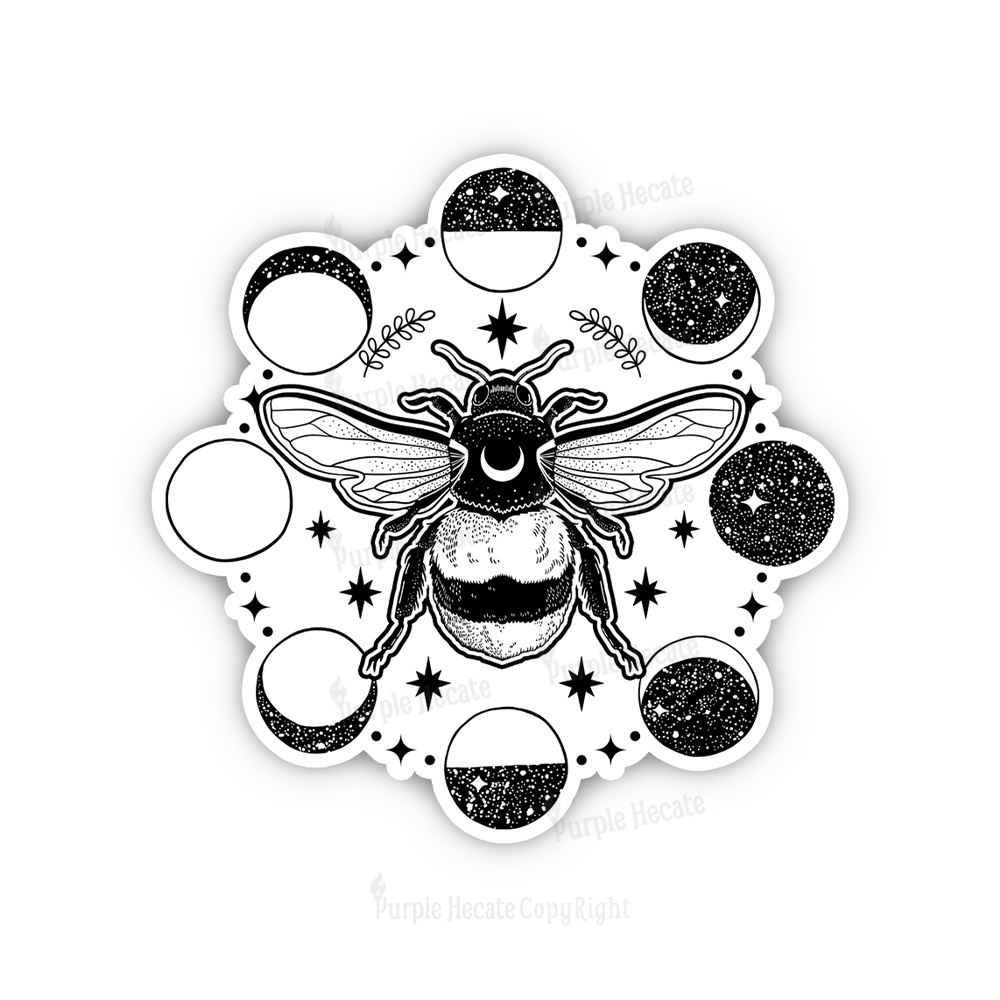 Purplehecate Moon Bee Sticker