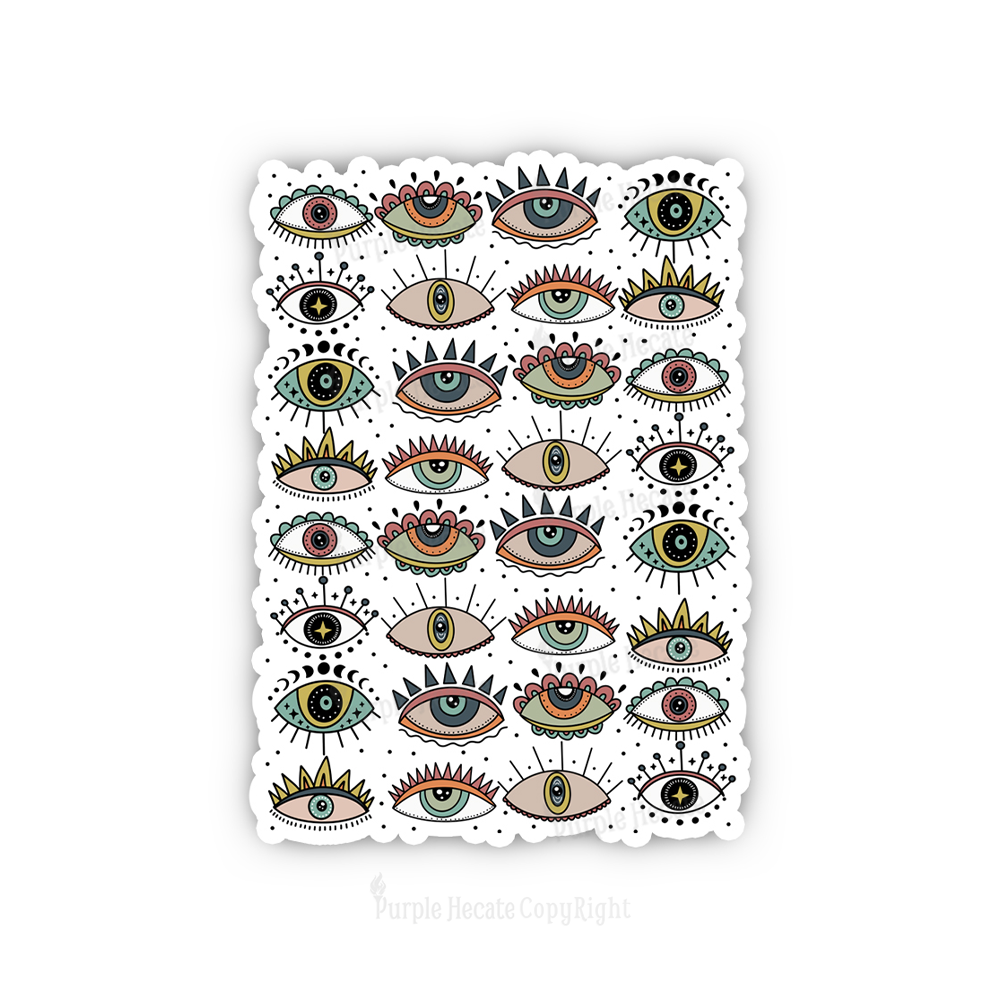 Purplehecate Evil Eye Pattern Sticker