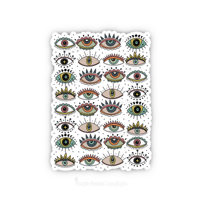 Purplehecate Evil Eye Pattern Sticker