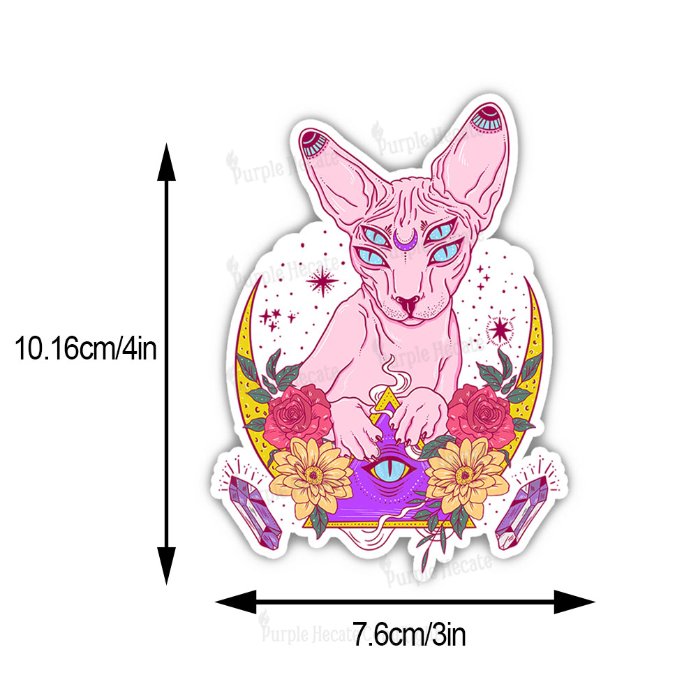 Purplehecate Moon Phase Cat Sticker