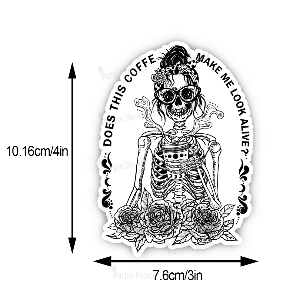 Purplehecate Does This Coffee Make Me Look Alive Sticker