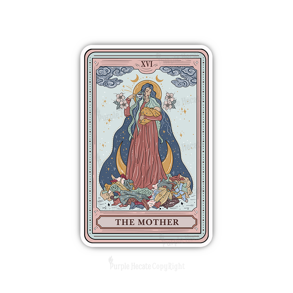Purplehecate The Mother Tarot  Washed Sticker