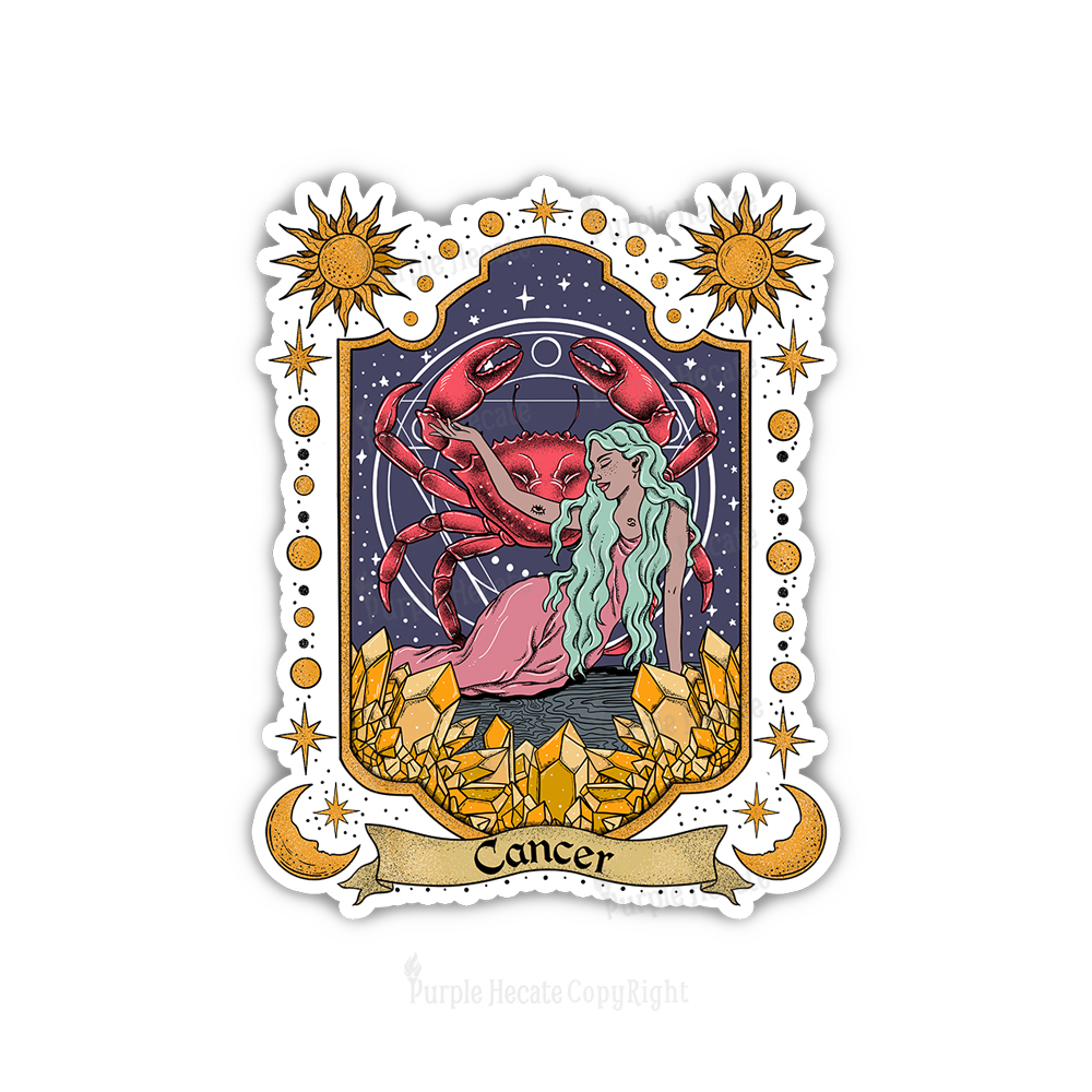 Purplehecate Cancer Zodiac Sticker