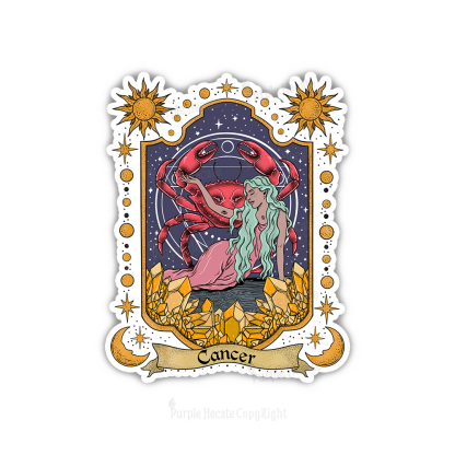 Purplehecate Cancer Zodiac Sticker