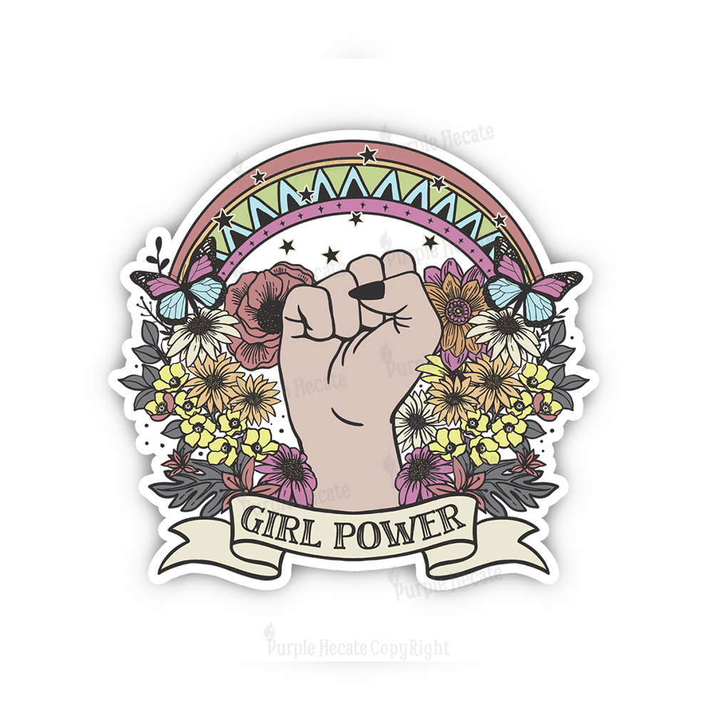 Purplehecate Girl Power  Washed Sticker