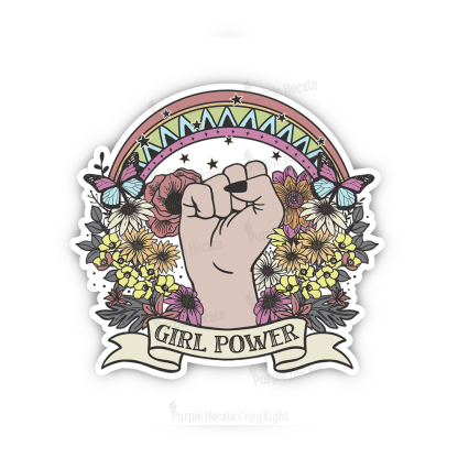 Purplehecate Girl Power  Washed Sticker