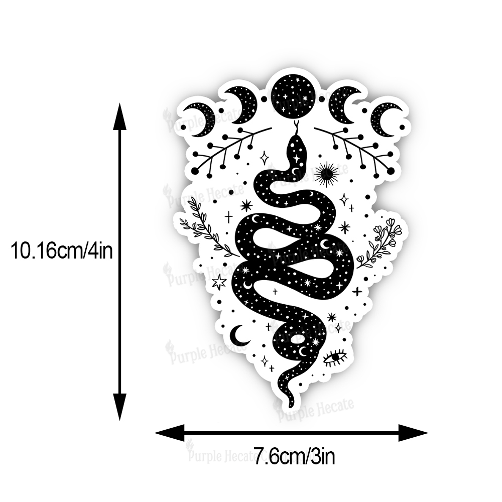 Purplehecate Snake And Moon Phase Comfort Sticker