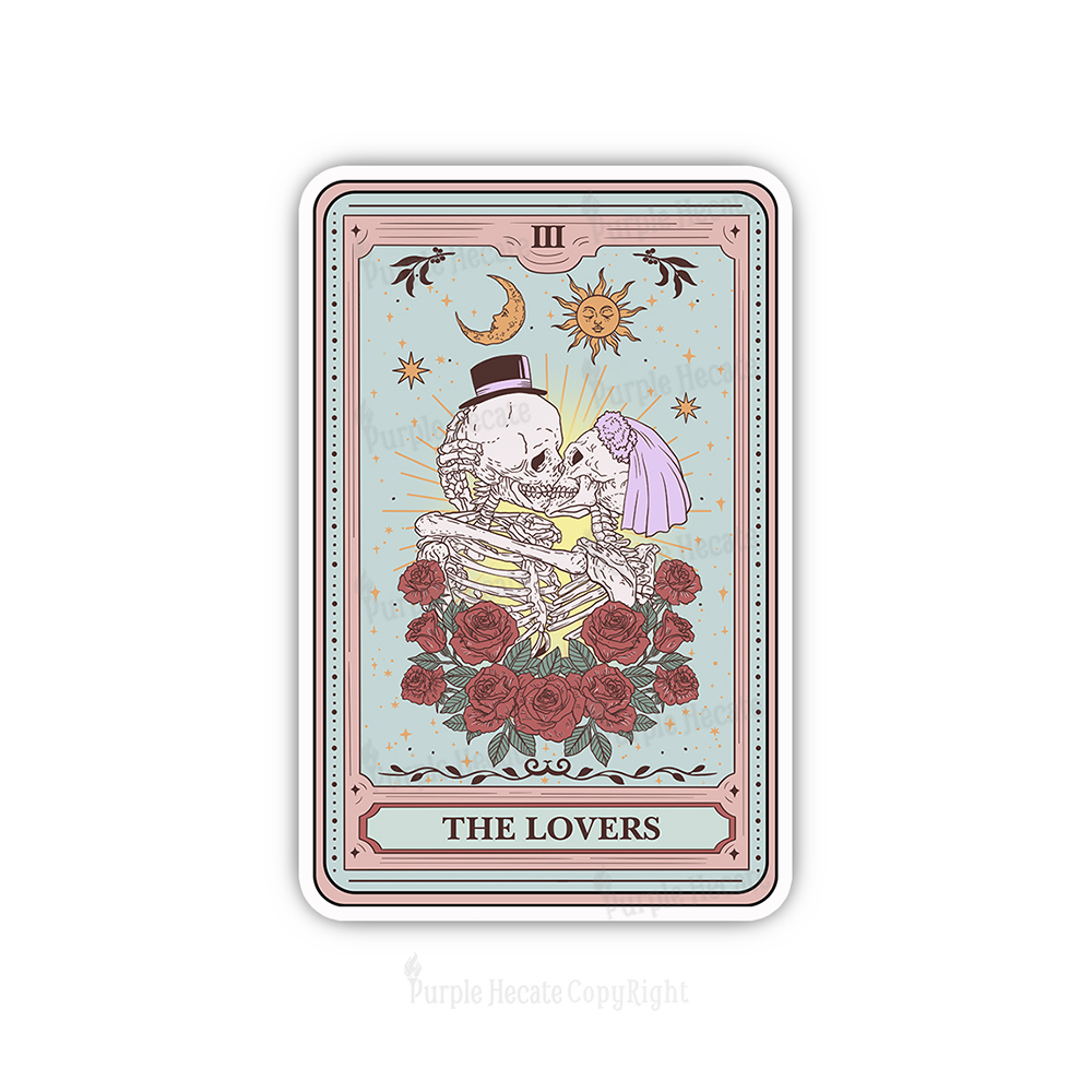Purplehecate The Lovers Tarot Washed Sticker