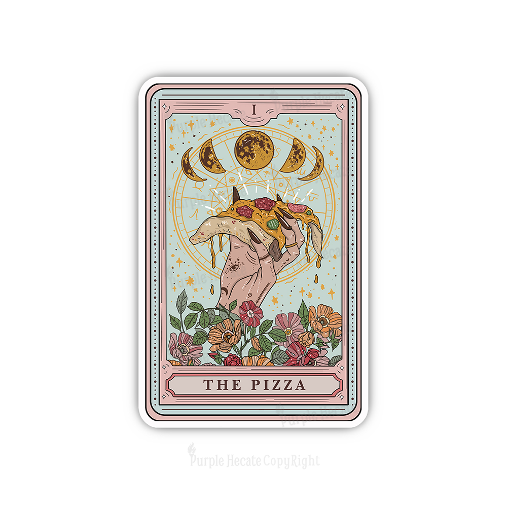 Purplehecate The Pizza Tarot Washed Sticker