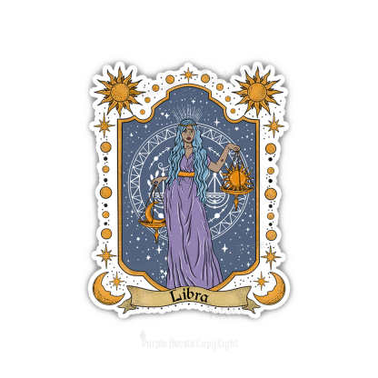 Purplehecate Libra Zodiac Sticker