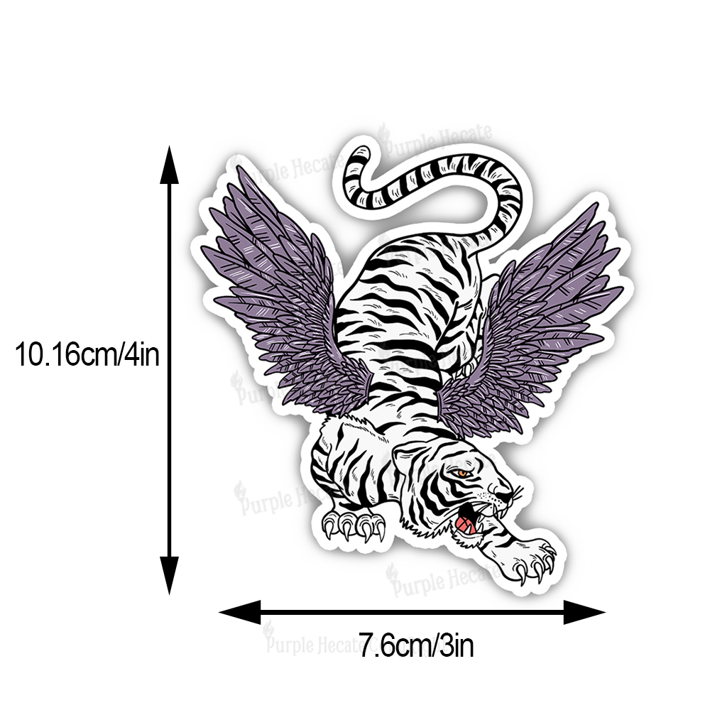 Purplehecate Tiger With Wings Sticker