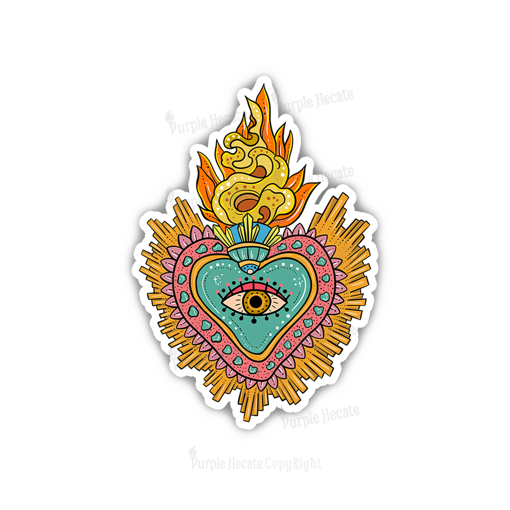 Purplehecate Rainbow Sacred Heart Sticker