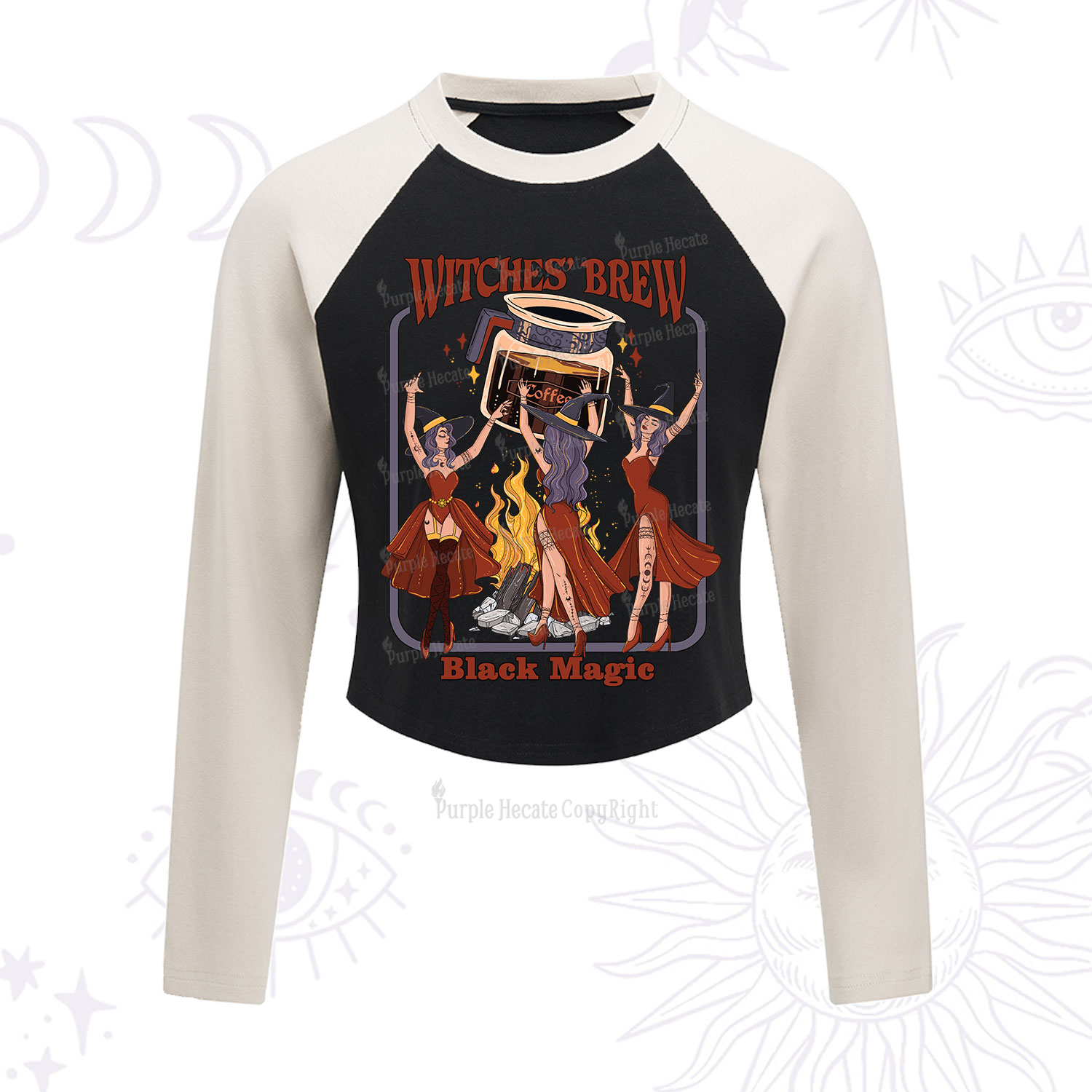 Purplehecate Witches' Brew Cropped Raglan Long Sleeve T-Shirt