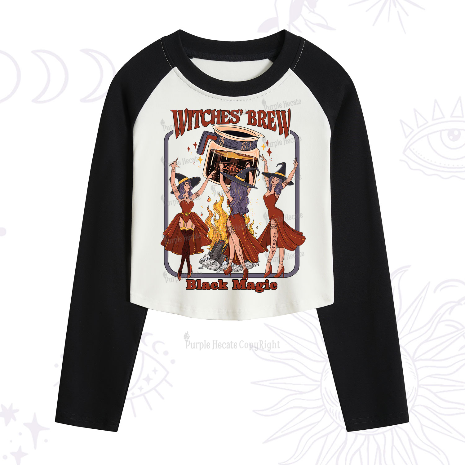 Purplehecate Witches' Brew Cropped Raglan Long Sleeve T-Shirt