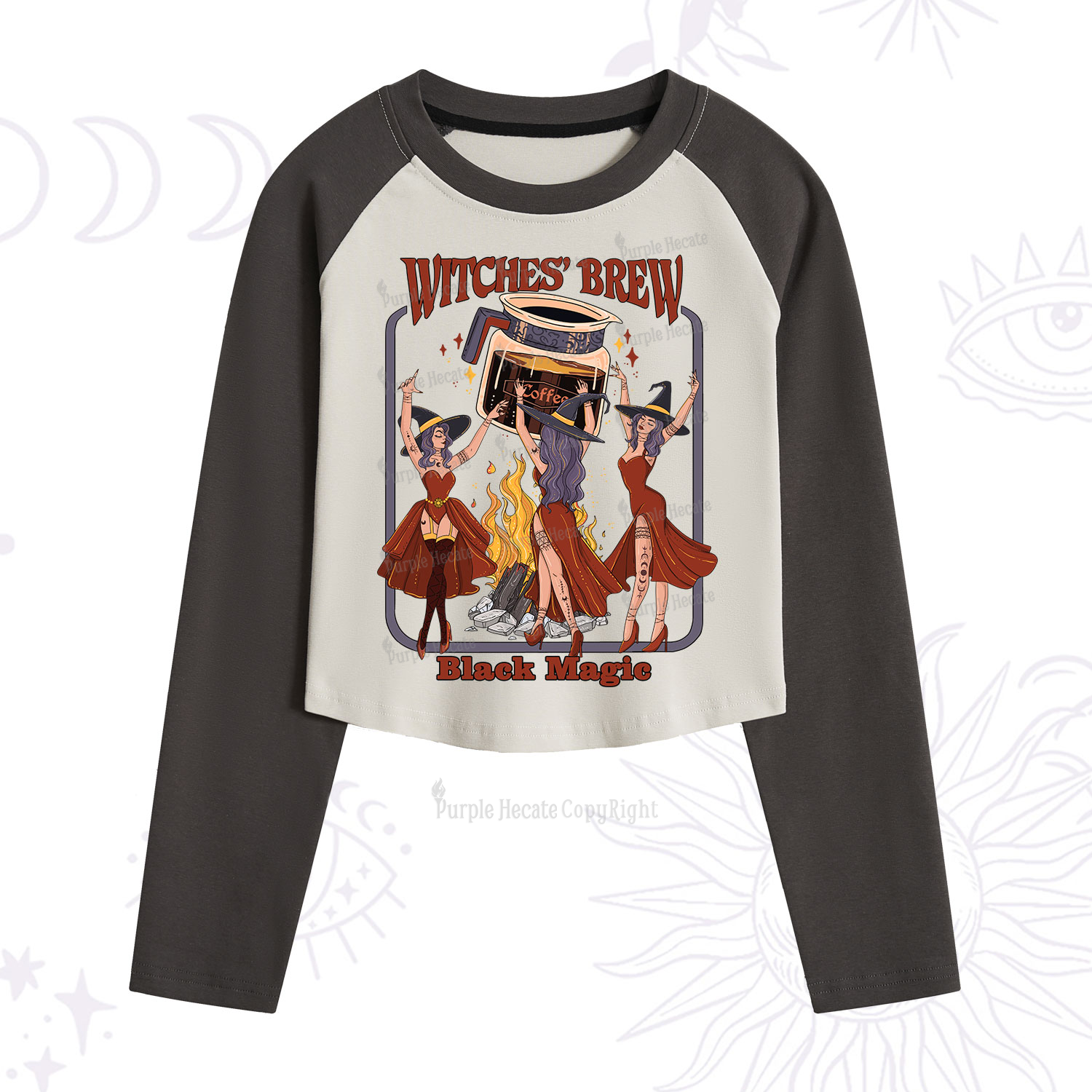 Purplehecate Witches' Brew Cropped Raglan Long Sleeve T-Shirt