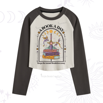 Purplehecate A Book A Day Keeps The Mental Breakdown Cropped Raglan Long Sleeve T-Shirt