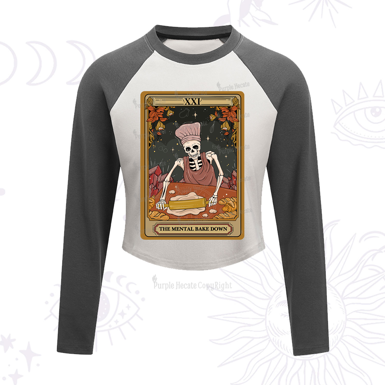 Purplehecate The Mental Bake Down Tarot Cropped Raglan Long Sleeve T-Shirt