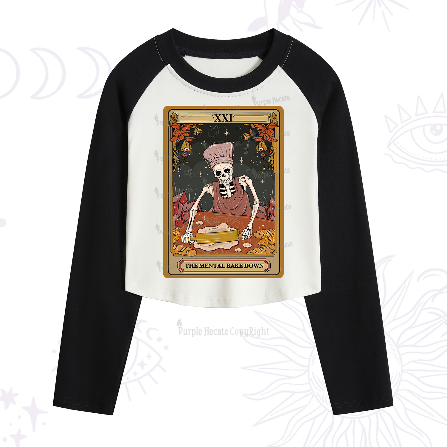 Purplehecate The Mental Bake Down Tarot Cropped Raglan Long Sleeve T-Shirt