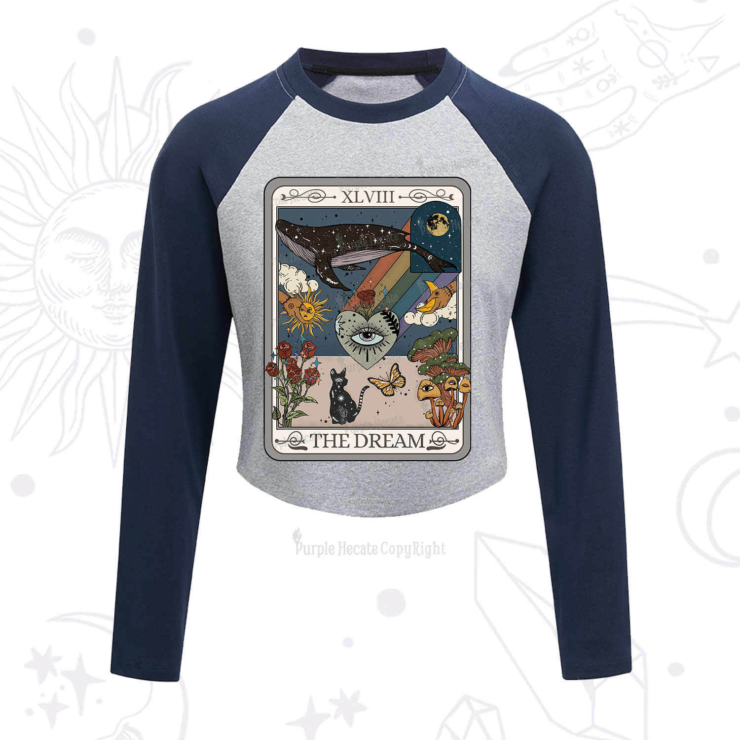 Purplehecate The Dream Tarot Cropped Raglan Long Sleeve T-Shirt