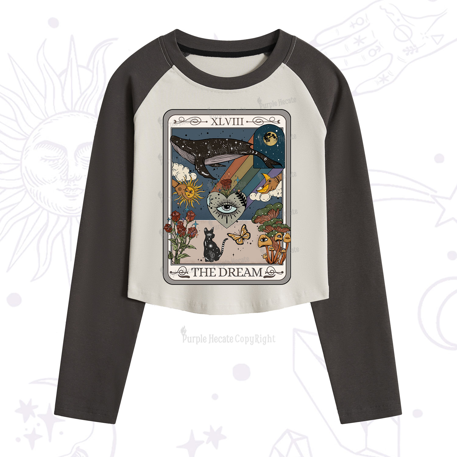 Purplehecate The Dream Tarot Cropped Raglan Long Sleeve T-Shirt