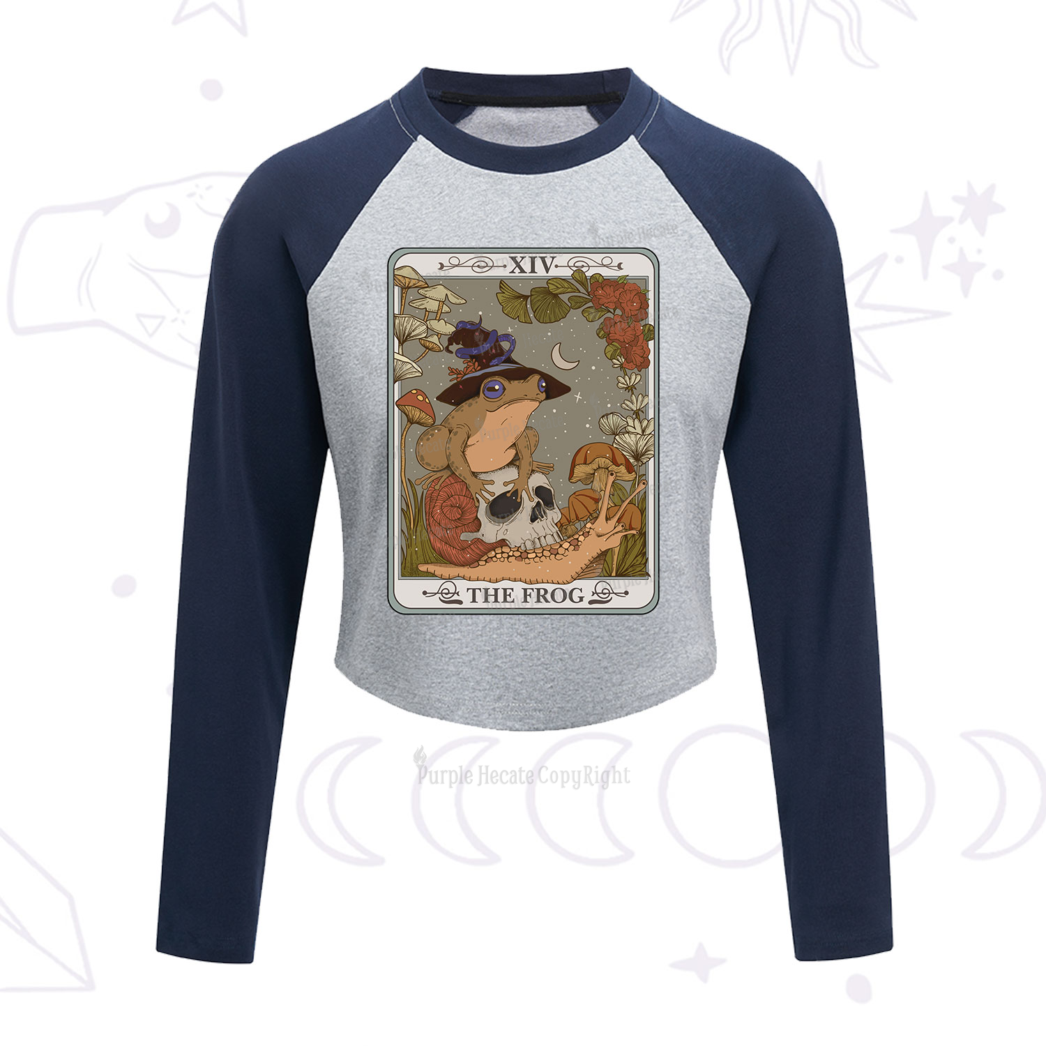 Purplehecate The Frog Tarot Cropped Raglan Long Sleeve T-Shirt