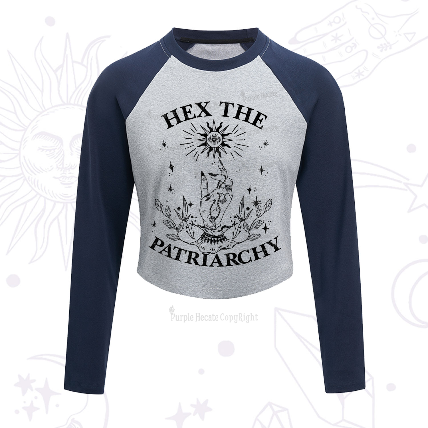 Purplehecate Smash The Patriarchy Cropped Raglan Long Sleeve T-Shirt