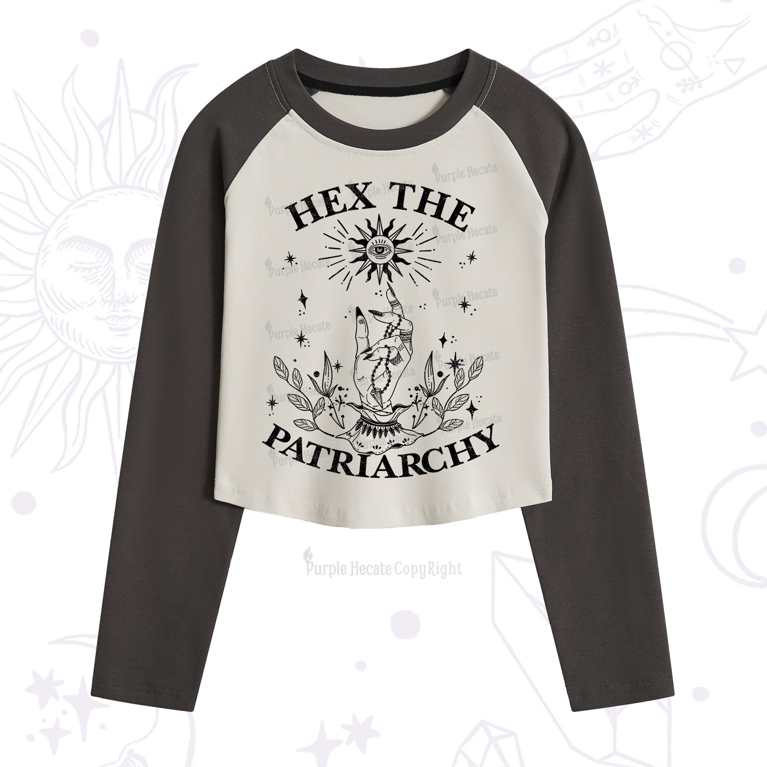 Purplehecate Smash The Patriarchy Cropped Raglan Long Sleeve T-Shirt