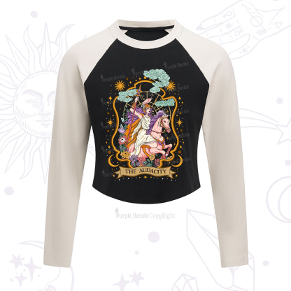 Purplehecate The Audacity Goddess Cropped Raglan Long Sleeve T-Shirt