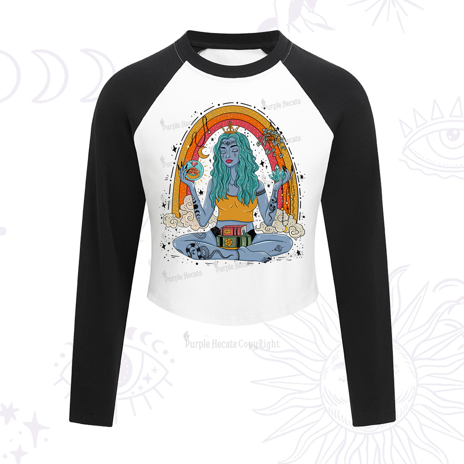 Purplehecate I'm The Queen Of All My Dreams Cropped Raglan Long Sleeve T-Shirt