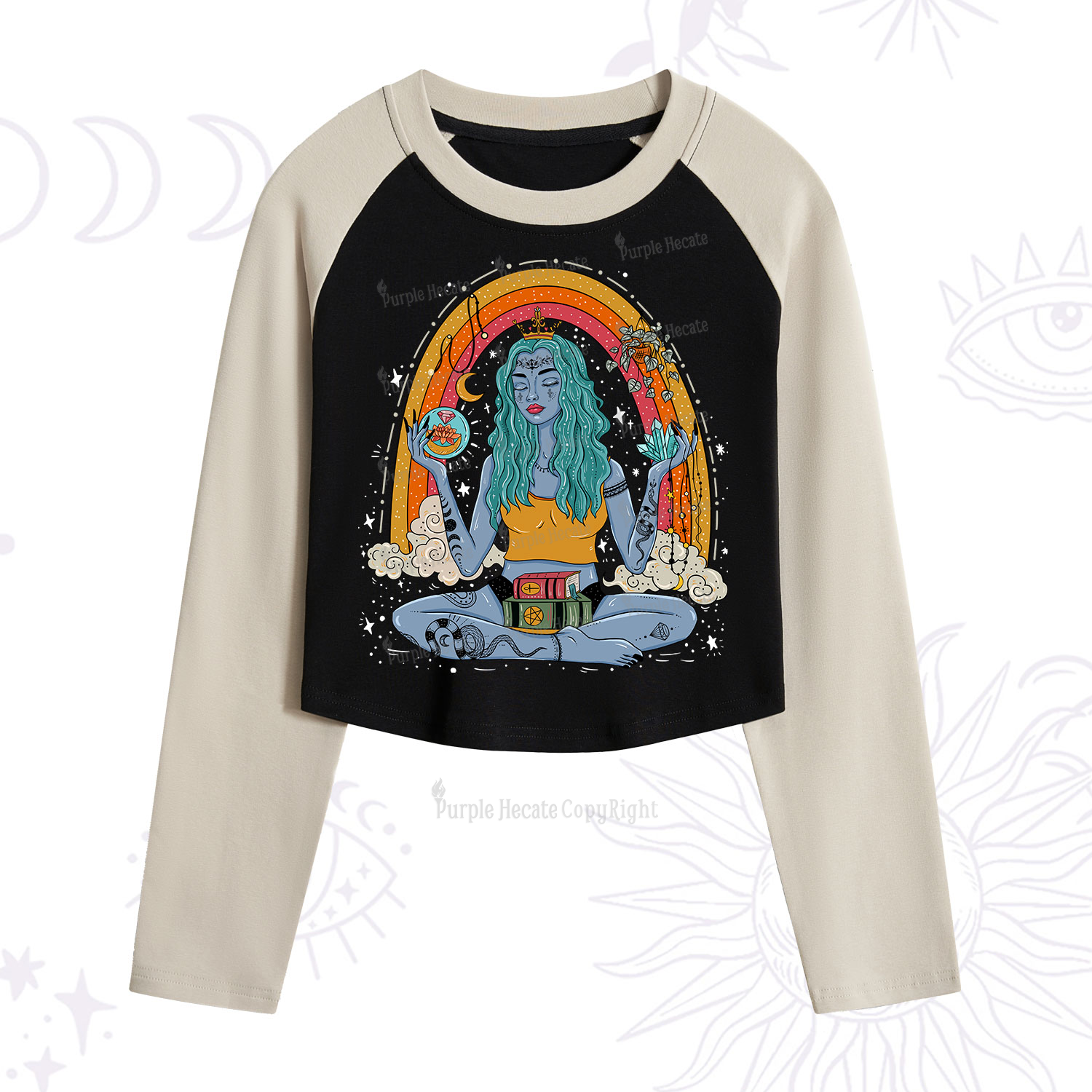 Purplehecate I'm The Queen Of All My Dreams Cropped Raglan Long Sleeve T-Shirt