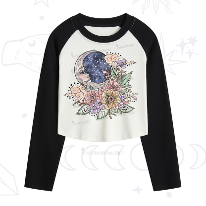 Purplehecate Let It Be Cropped Raglan Long Sleeve T-Shirt