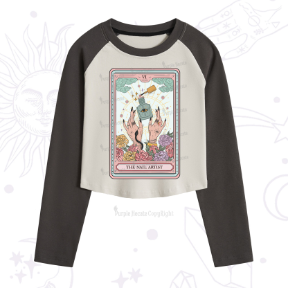 Purplehecate The Nail Artist Life Tarot Cropped Raglan Long Sleeve T-Shirt