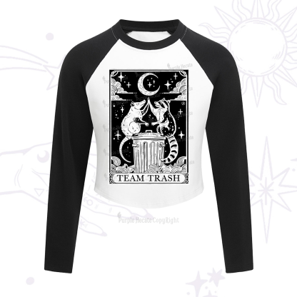 Purplehecate The Team Trash Tarot Cropped Raglan Long Sleeve T-Shirt