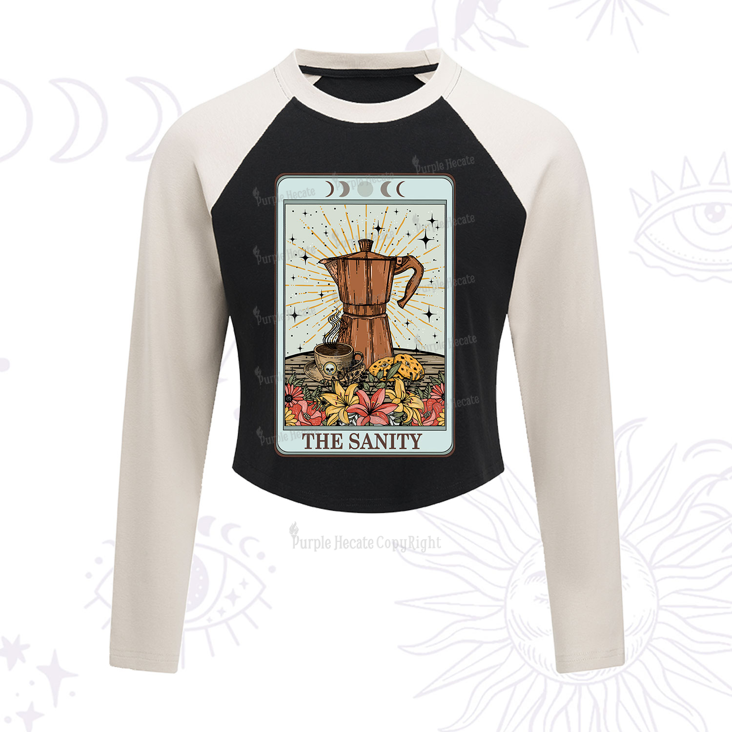 Purplehecate The Sanity Tarot Cropped Raglan Long Sleeve T-Shirt