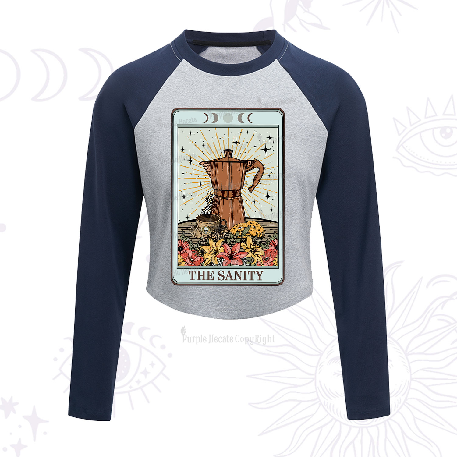 Purplehecate The Sanity Tarot Cropped Raglan Long Sleeve T-Shirt