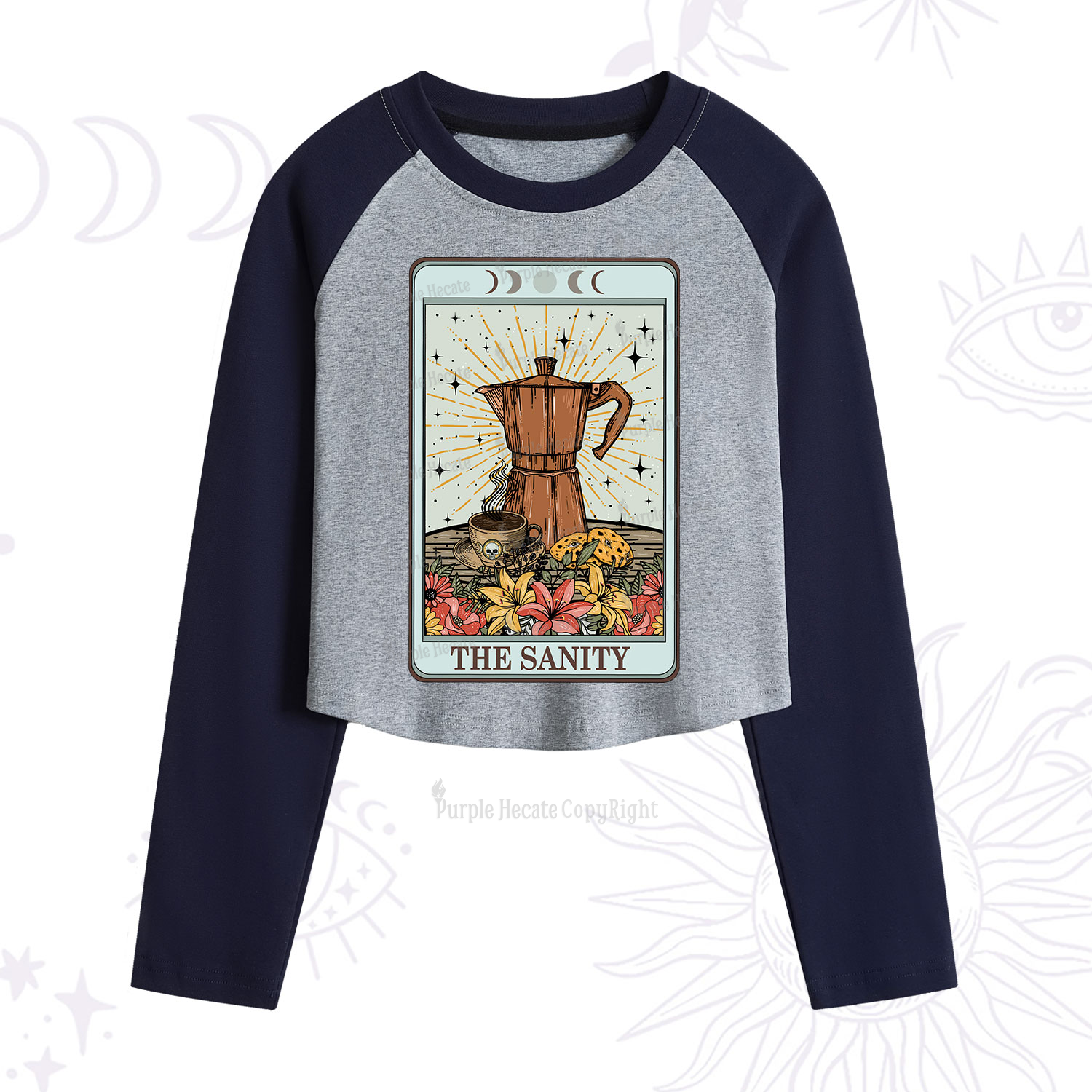 Purplehecate The Sanity Tarot Cropped Raglan Long Sleeve T-Shirt