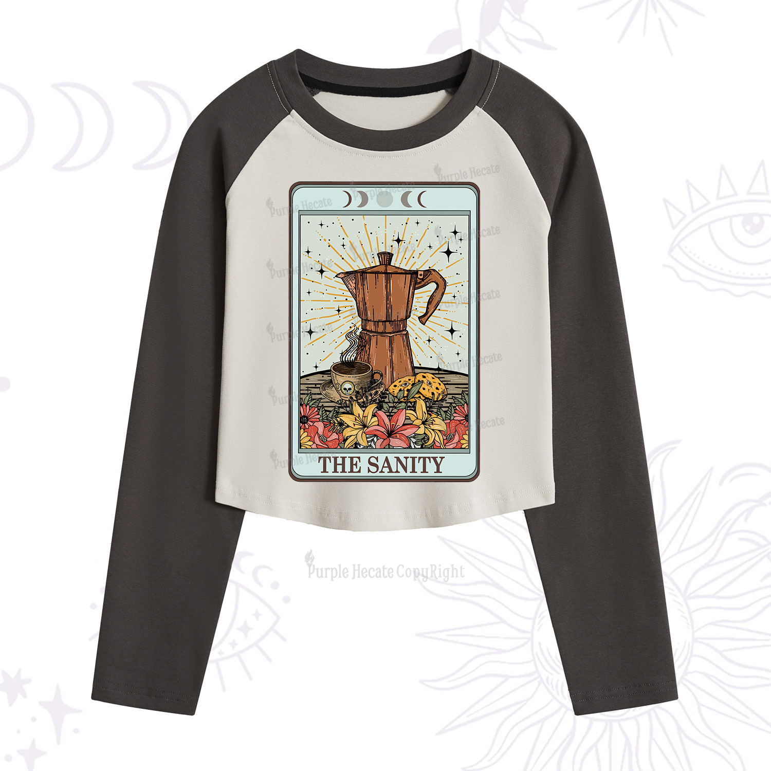 Purplehecate The Sanity Tarot Cropped Raglan Long Sleeve T-Shirt