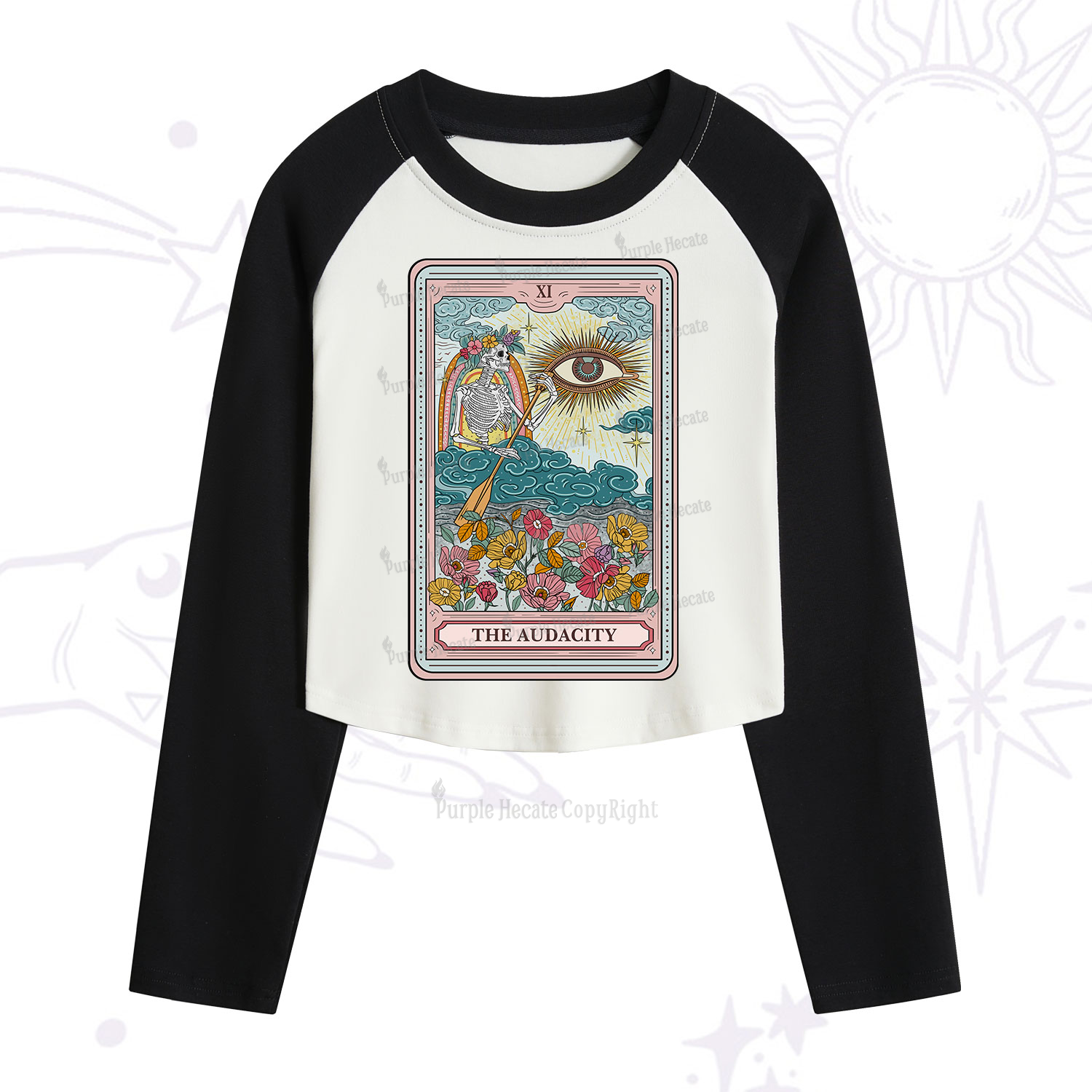 Purplehecate The Audacity Tarot  Cropped Raglan Long Sleeve T-Shirt