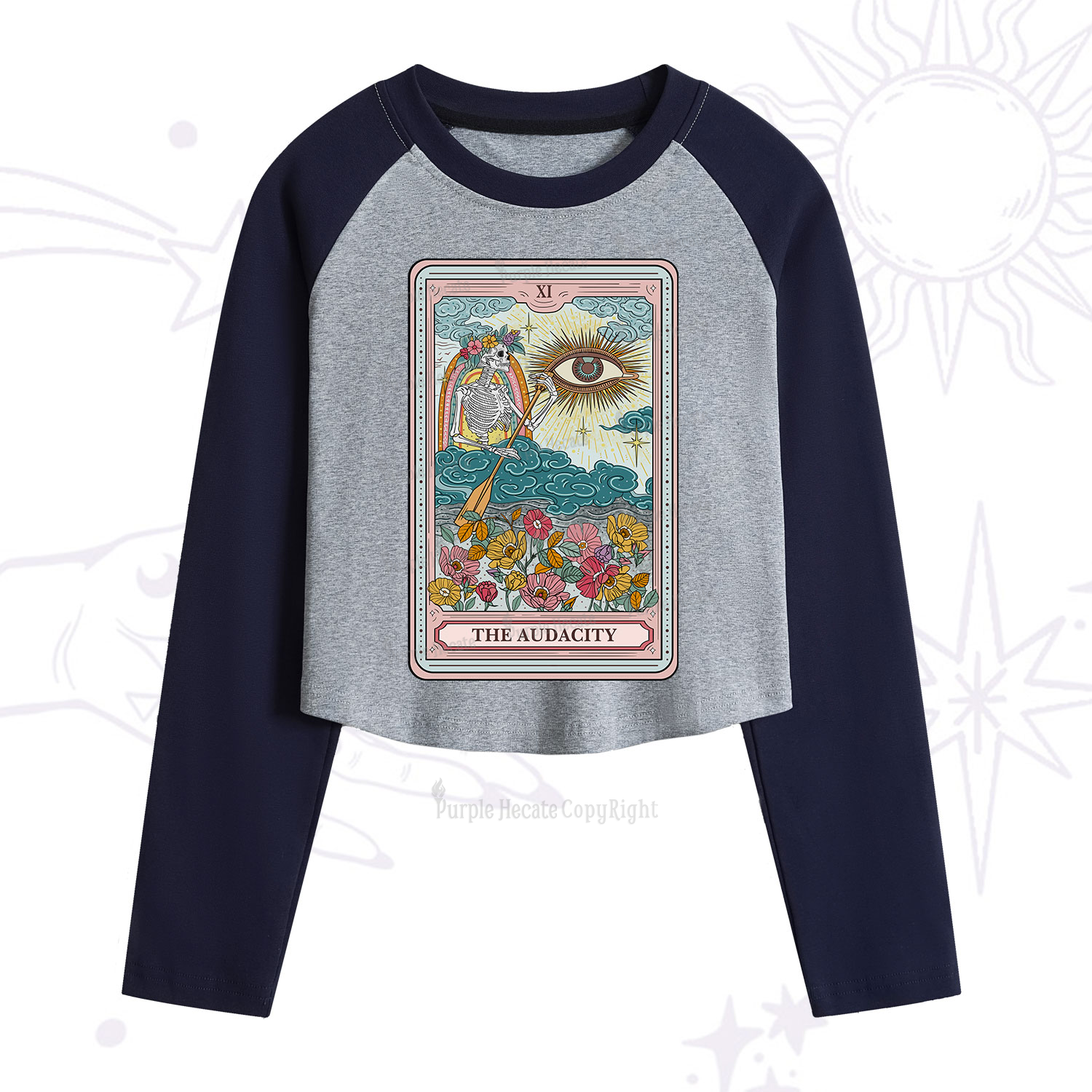 Purplehecate The Audacity Tarot  Cropped Raglan Long Sleeve T-Shirt