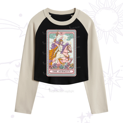 Purplehecate The Audacity Tarot Card Cropped Raglan Long Sleeve T-Shirt