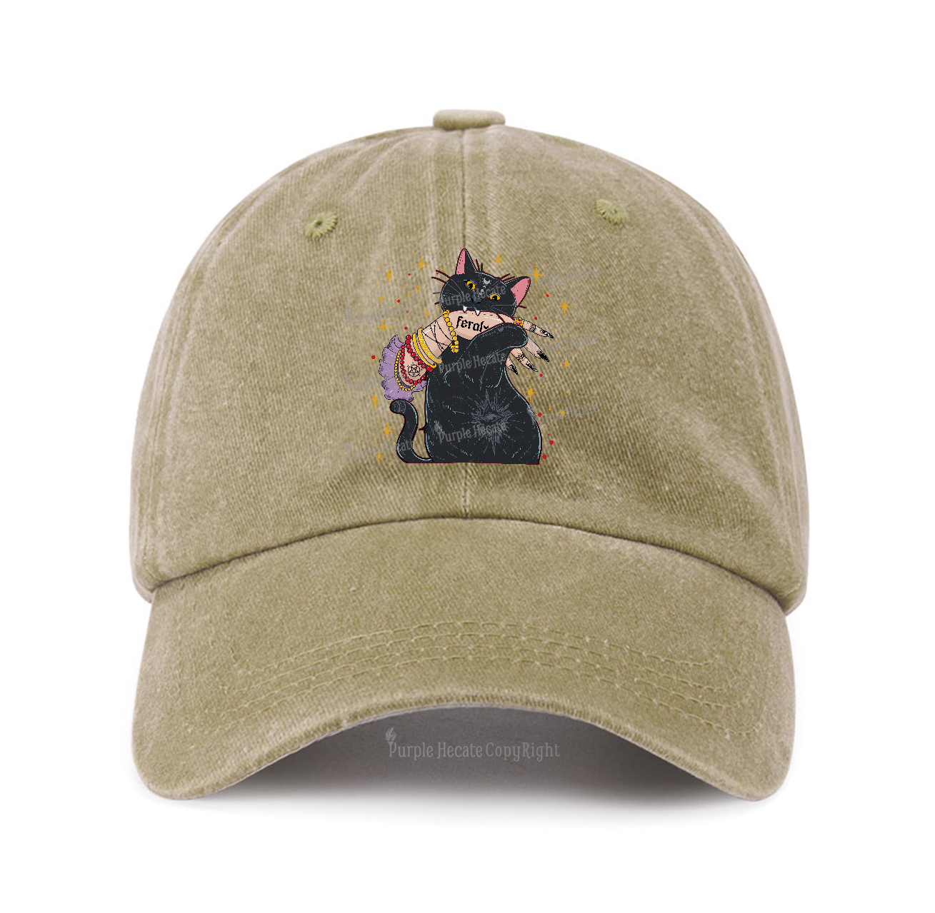 Purplehecate Feral Cat Baseball Cap