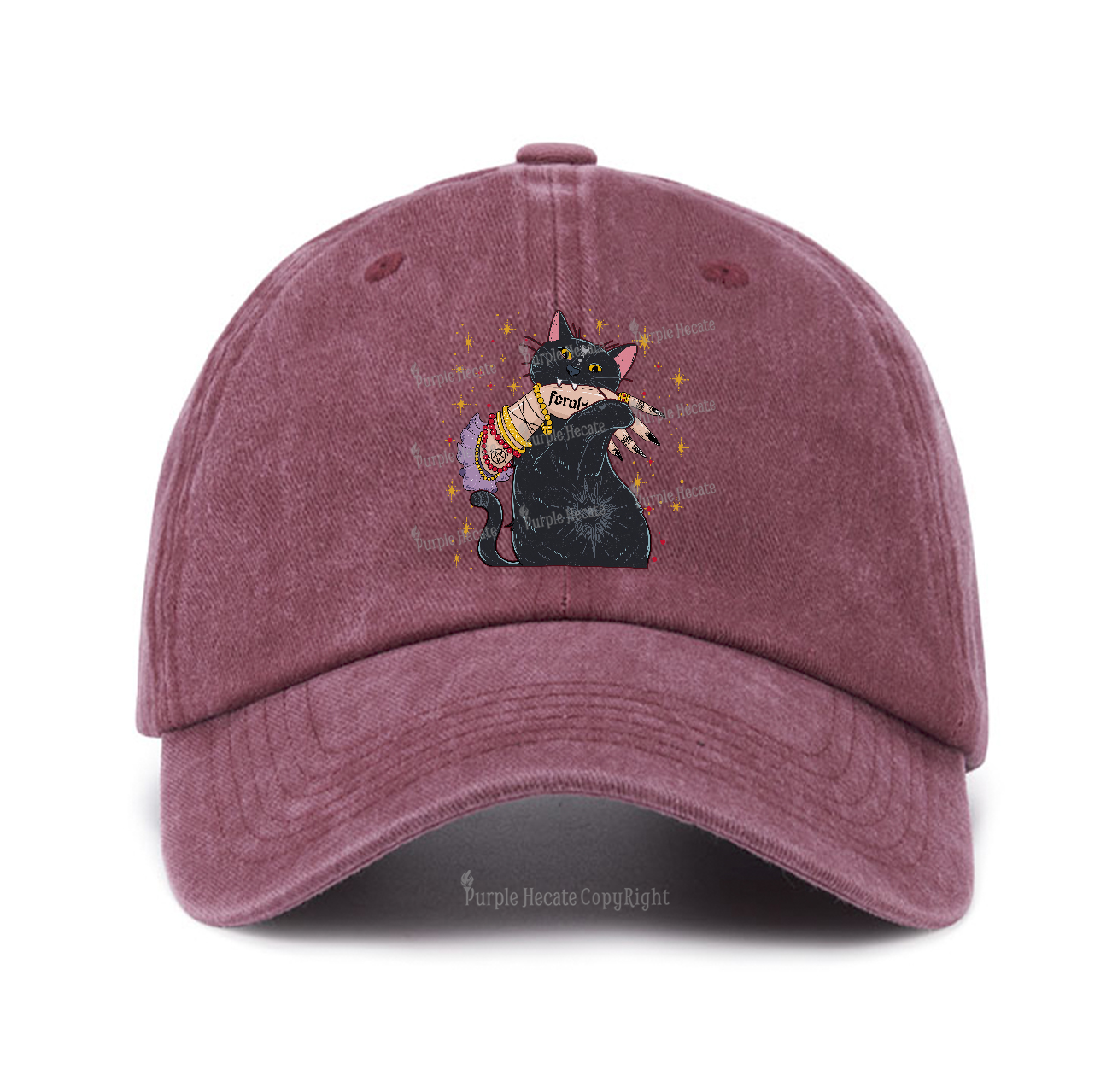 Purplehecate Feral Cat Baseball Cap