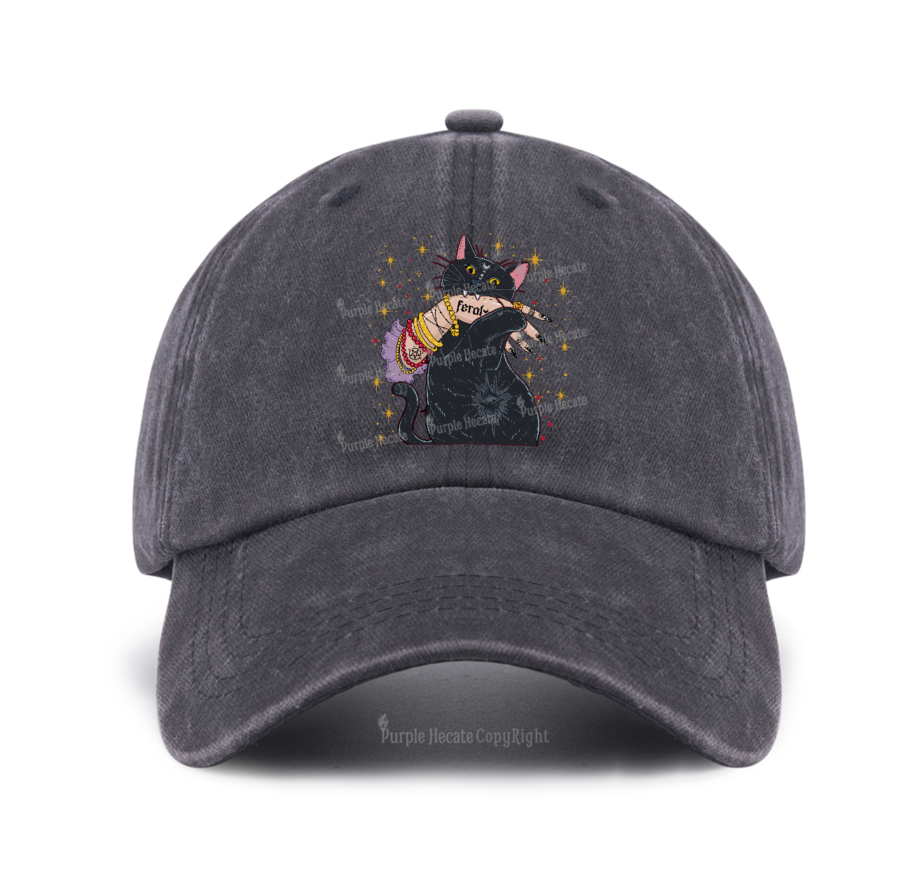 Purplehecate Feral Cat Baseball Cap