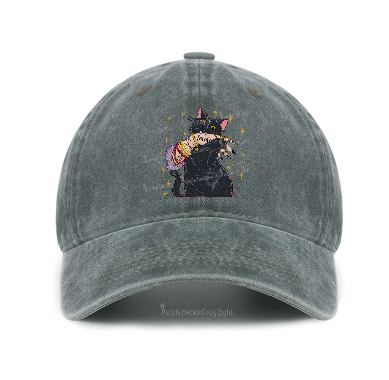 Purplehecate Feral Cat Baseball Cap