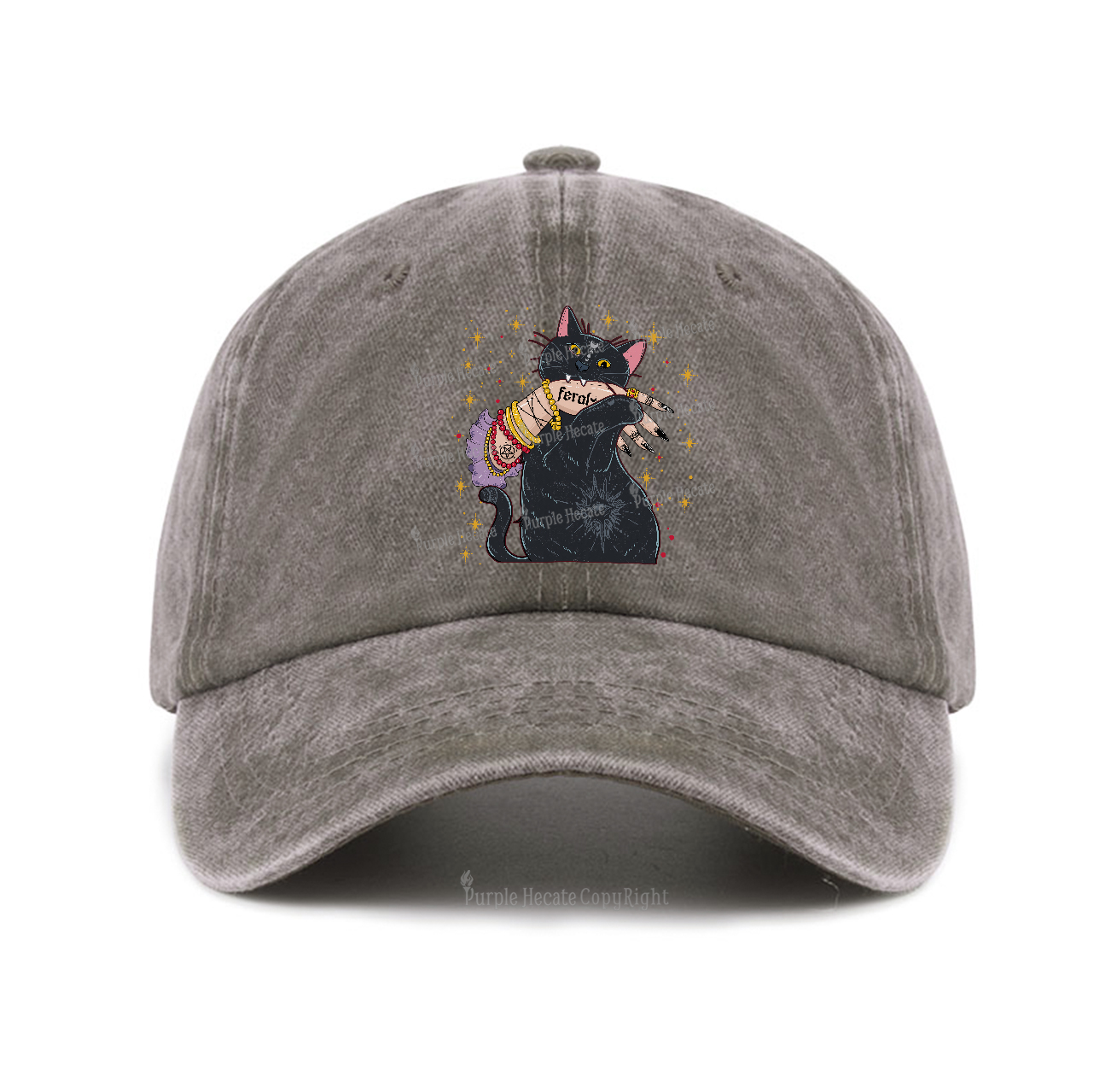 Purplehecate Feral Cat Baseball Cap