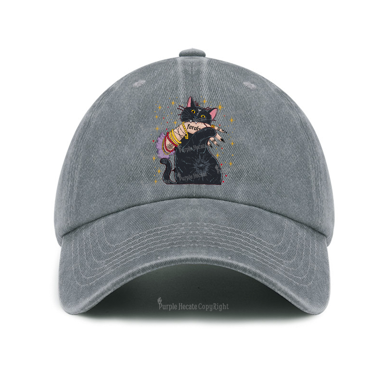 Purplehecate Feral Cat Baseball Cap