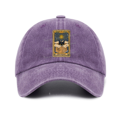 Purplehecate The Hermit Cat Tarot Card Baseball Cap